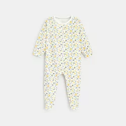 Floral velour footed sleeper