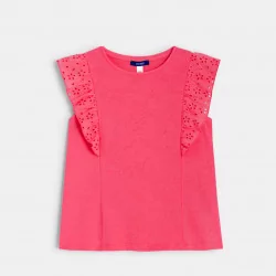 T-shirt with broderie anglaise detail