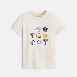 Knit T-shirt with racing crestt