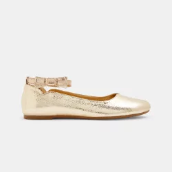 Shiny ballet flats with straps