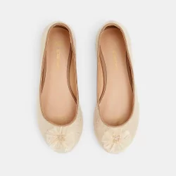Sequined ballet flats with...