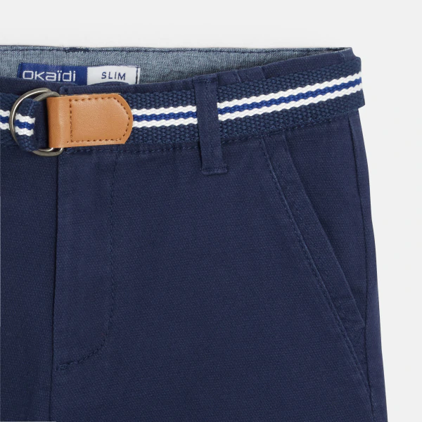 Canvas bermuda shorts + belt