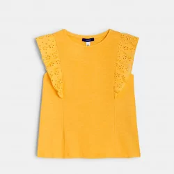 T-shirt with broderie anglaise detail