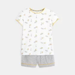 Jersey shorts and t-shirt pajama set safari
