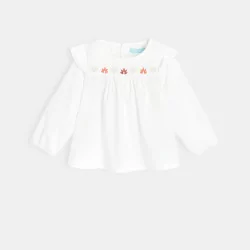Embroidered cotton poplin blouse