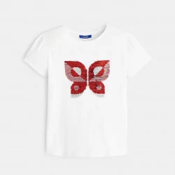 Magical sequin T-shirt with butterfly pattern