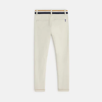 Belted canvas chino pants