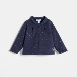 Polka-dotted zipped sweatshirt