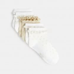 Iridescent ankle socks with frills (set of 3)