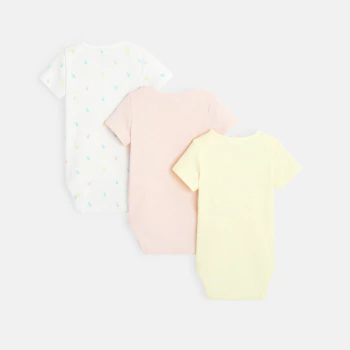 Assorted bodysuits with US collar and fruit (set of 3)