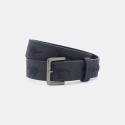 Faux leather belt with motifs