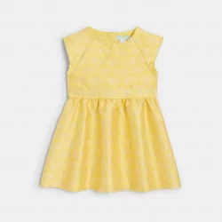 Yellow embroidered party dress