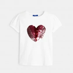 T-shirt with magical heart sequins