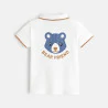 Pique knit polo shirt with bear patch