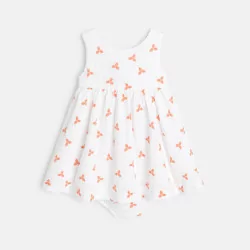 Floral embossed strap dress and bloomers