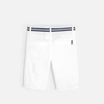 Printed stretch bermuda shorts with belt