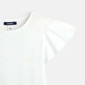 Ruffled short-sleeved T-shirt