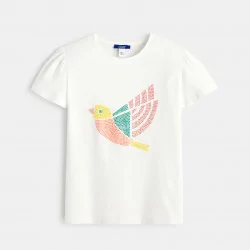 T-shirt with cross-stitch animal print