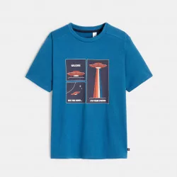 Boys' blue sci-fi T-shirt