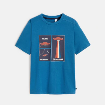 Boys' blue sci-fi T-shirt