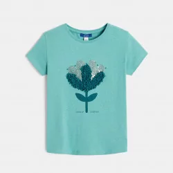 Girls' green T-shirt with...