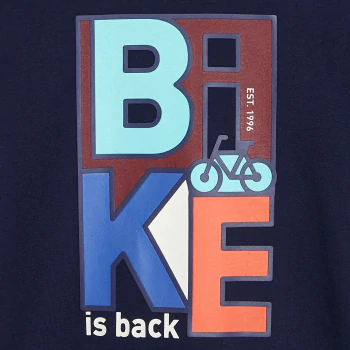 Boys' blue bicycle motif T-shirt