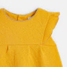 فستان قطني فاخر بطبعة الزهور باللون الأصفر للفتيات الصغيرات