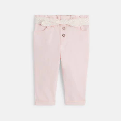 Baby girl's pink high rise trousers
