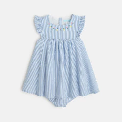 Baby girl's blue striped...