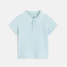 Baby boy's plain sky blue piqué polo shirt