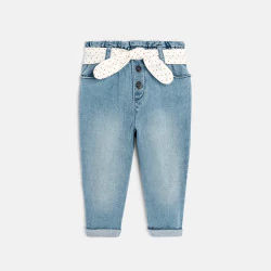 Baby girl's blue high rise trousers