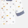 Baby boy's adaptable white animal print shirt