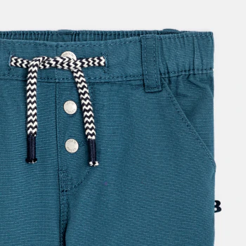 Baby boy's regular blue textured cotton trousers