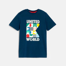 Boy's blue slogan T-shirt...