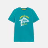 Boy's blue short-sleeve T-shirt with shark design