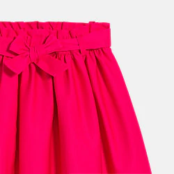 Girl's pink short flared skirt