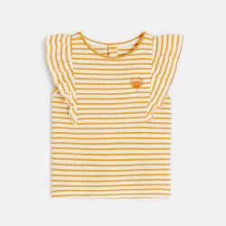Baby girl's yellow striped...