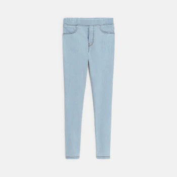 Girl's blue distressed jeggings