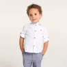 Baby boy's adaptable white palm print shirt