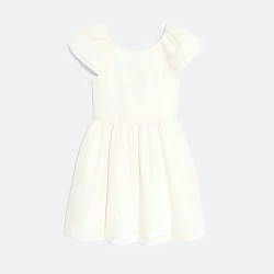 فستان واسع مخطط باللون الأبيض للفتيات