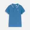 Boy's blue short-sleeve polo shirt.