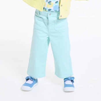 Baby girl's blue wide-leg trousers