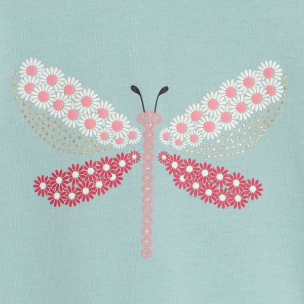 Baby girl's blue textured dragonfly T-shirt