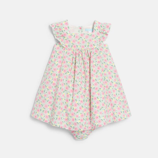 Baby girl's elegant pink floral dress
