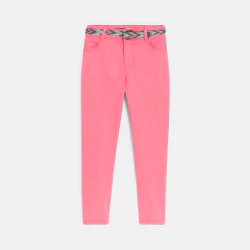Girl's pink balloon trousers + belt