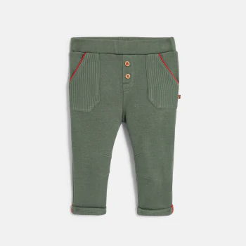 Baby boy's green fleece trousers