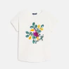 Girls' white toucan motif T-shirt