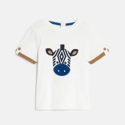 Baby boy's white zebra T-shirt