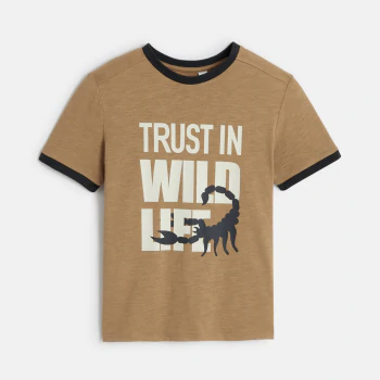 Boy's brown short-sleeve scorpion T-shirt