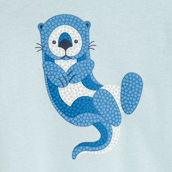 Baby boy's light blue otter sensory T-shirt